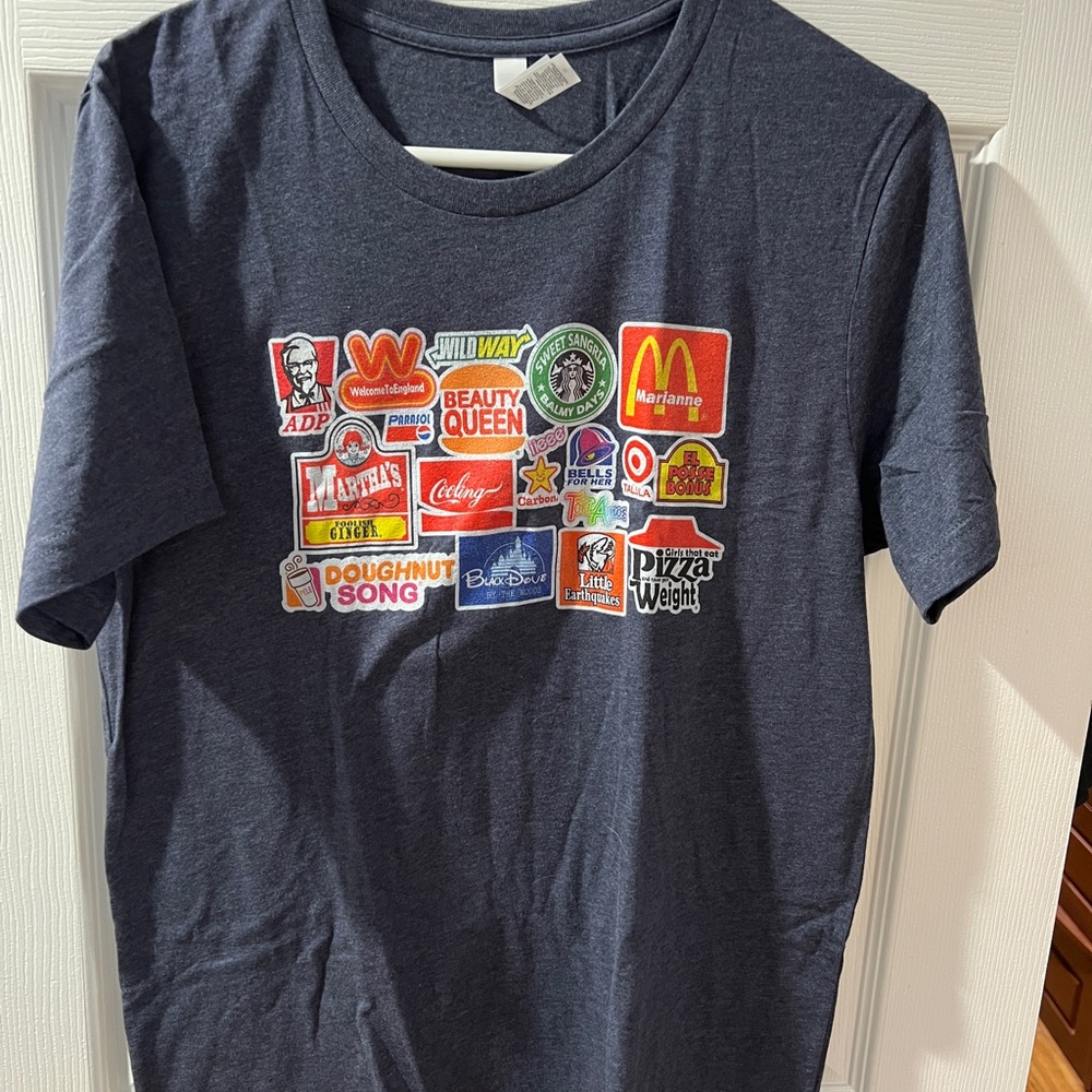 Graphic Tee with Colorful Logos Tori Amos songs